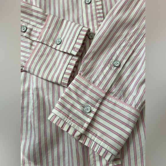Brooks Brothers Pink Stripes Button Down Shirt 100% Cotton Women’s Sz 8 - Picture 5 of 10